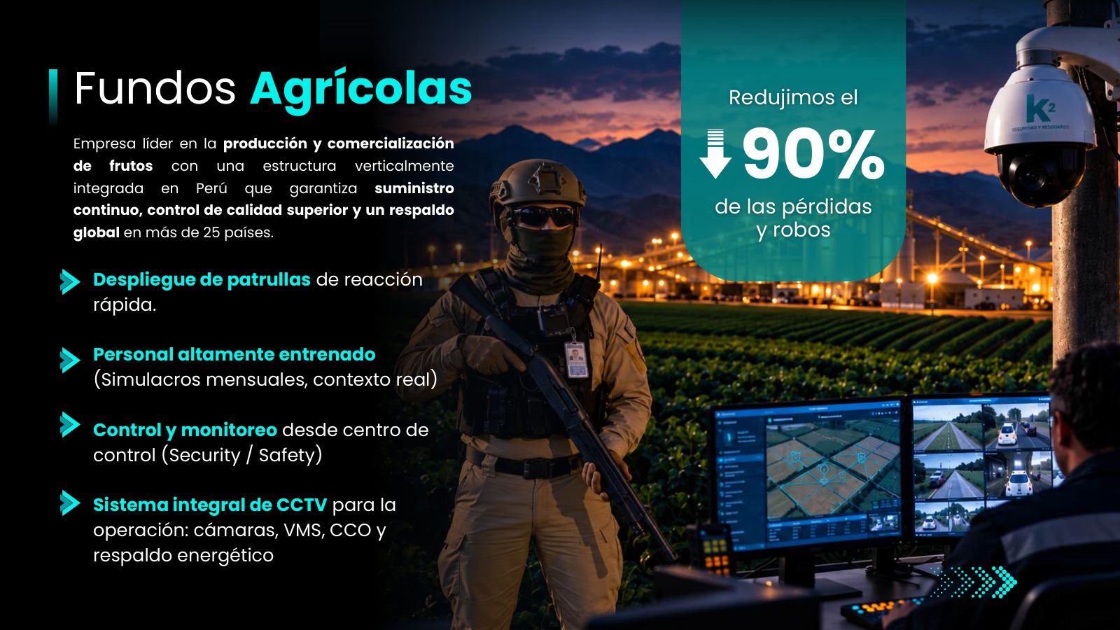 Brochure K2 agro — página 10, casos de éxito en fundos agrícolas